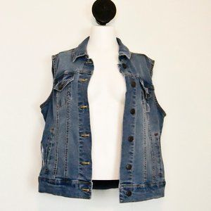 Max Jeans Distressed Denim Vest